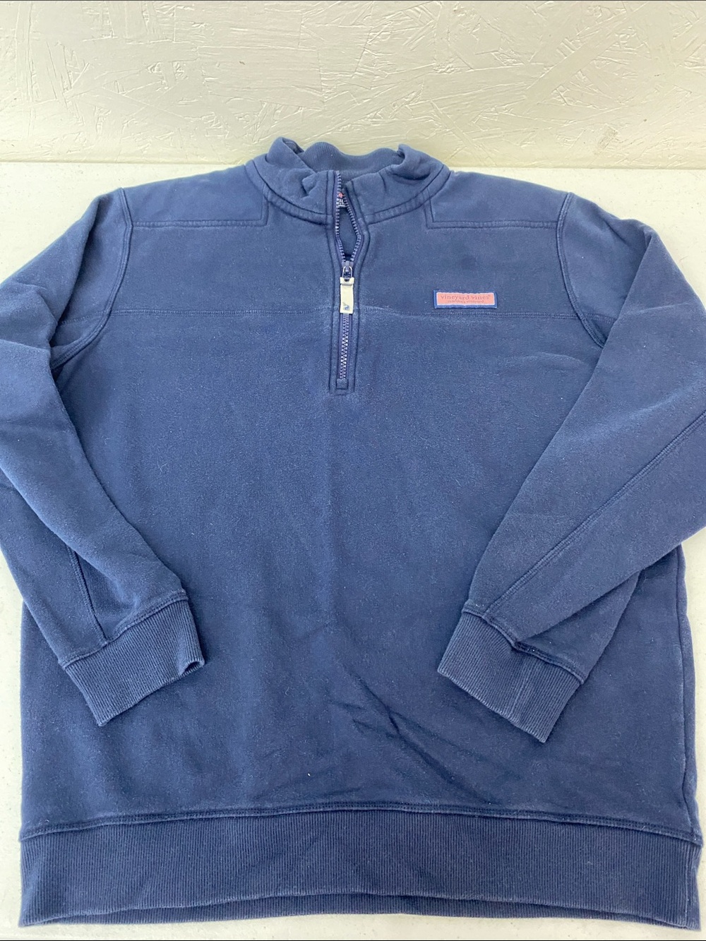 Vineyard Vines Men's Navy Half-Zip Pullover with Pink Logo